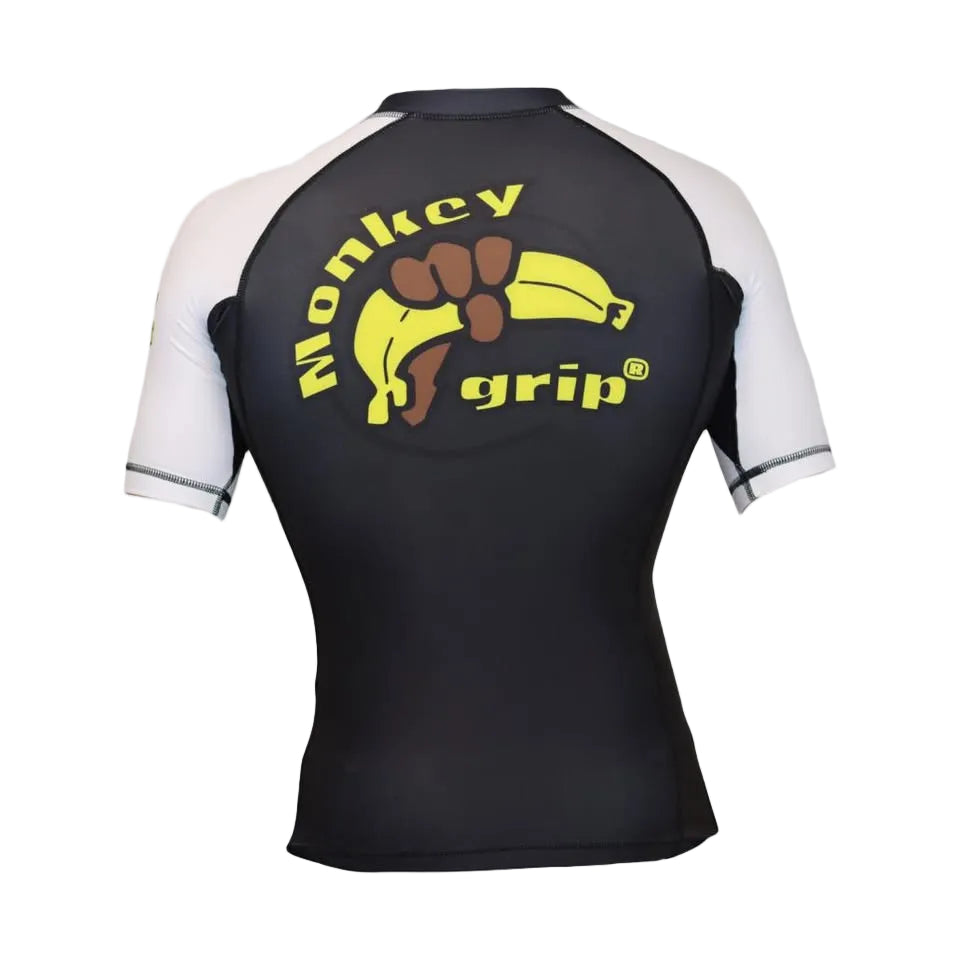 Competition Rashguard Vit bakifrån - bältesfärger på ärmar