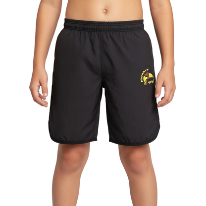 Kids Black Edition Shorts framifrån med logotyp vid höften