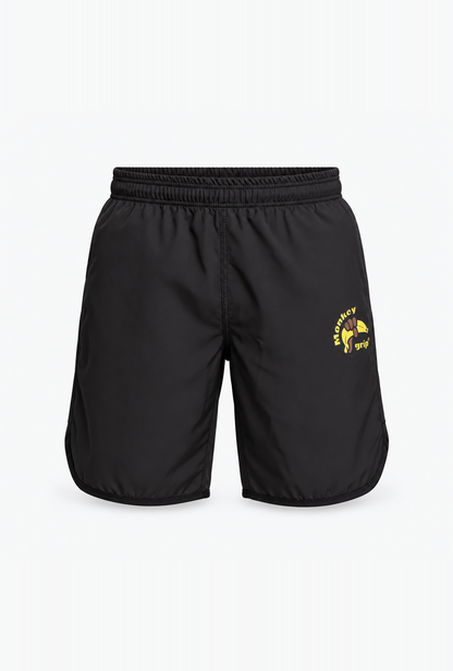 Kids black edition shorts – framsida med logotyp på benet