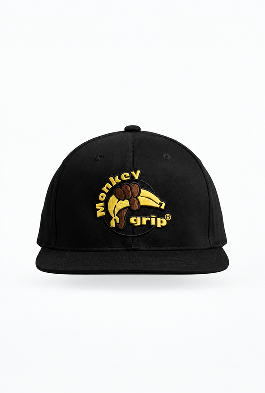 Svart Monkey Grip snapback-keps med broderad logga