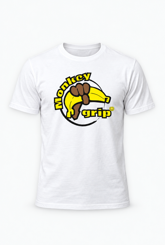 Vit t-shirt med Monkey Grip-logga