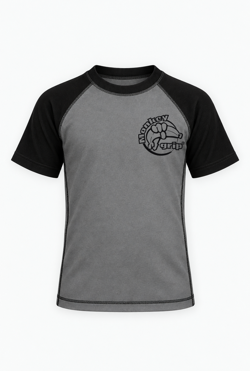 Ranked rashguard barn grå – framsida