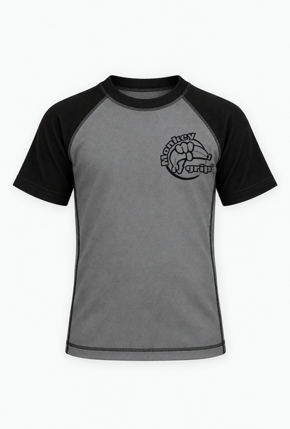 Ranked rashguard barn grå – framsida