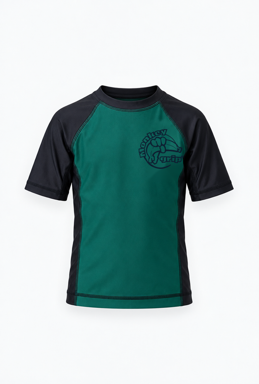 Ranked rashguard barn grön – framsida